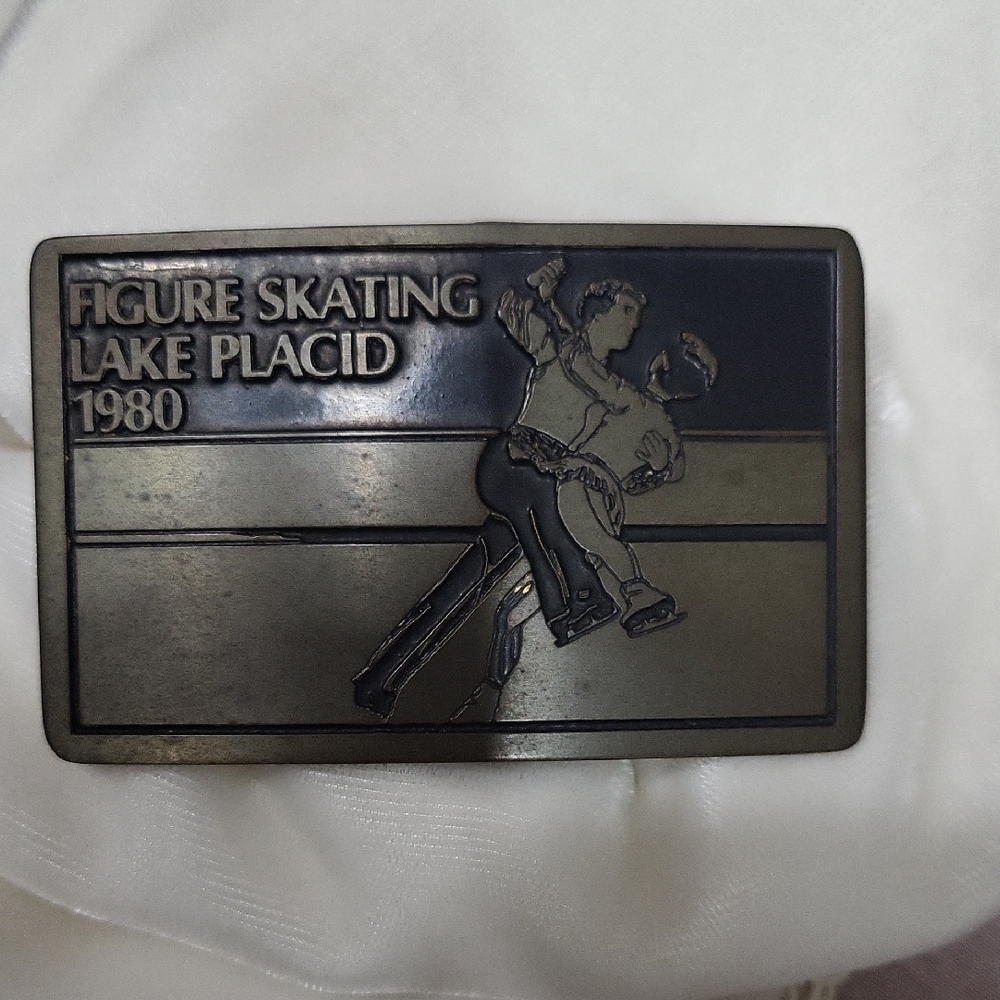 Figure Skating Lake Placid 1980 Belt Buckle